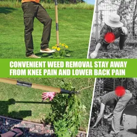 4-cla Gardtech 798220664866 Weed Puller Tool 46-inch Stand Up Made With Real Bamboo And #2