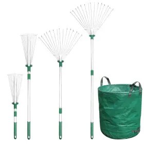 Gartol 747302618228 Adjustable Garden Leaf Rake 33 To 63 Inch Collapsible And Telescopic Metal Rak