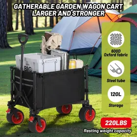Garveelife 198723624341 Folding Wagon Portable Garden Heavy Duty Utility Beach Cart With Side P #2