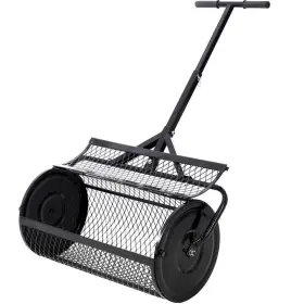 Gtcs24137bk Gaweza 24 Inch Compost Spreader Adjustable Heights Peat Moss Rust-proof And For