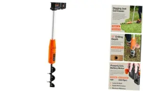 Gut141 Gcm Earth Auger Electric Power Head With 12 Inch X 3 Bit 20v 4ah Rechargeable