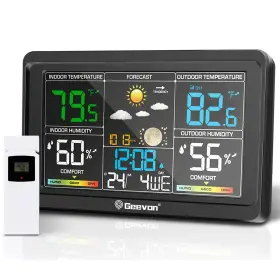 Geevon 609921784572 Weather Station Wireless Indoor Outdoor Thermometer