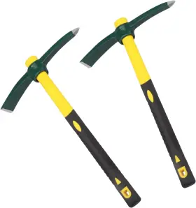 Genhakon 313034232287 2 Packs 18 Inch Gardening Pickaxe Dual Head Mattock Hoe For Weeding