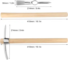 Genhakon 313047756718 2 Pcs 16 Inch Mattock Pick Axe Stainless Steel Hoe Garden #2