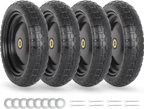 1332ss-4d-l Gicool 4.00-6 Flat-free Solid Tire And Wheel Replacement 13 Inch Wheelbarrow Tires With 5/