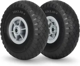Gicool 445047011085 10x3.00-4 Flat Free Tire 10 Inch Heavy Duty Replacement And Wheel Assemblies