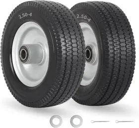 Wh-ff0825ss-2xs Gicool 8-inch Flat-free Tire 2.50-4 Solid And Wheel 5/8 Inch Bearings 2.2 Offset H