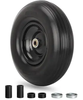 Wh-ff4006ss-1z Gicool 13 Inch Wheelbarrow Tire 4.00-6 Flat-free Solid And Wheel With 5/8