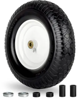 Wh-ff4008ss-2b-3h Gicool 16 Inch Flat-free Solid Tire And Wheel 4.80/4.00-8 Wheelbarrow 3-6 Cente