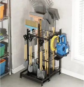 Gillas 766664319451 Garden Tool Organizer For Garage Utility Storage Racks With Hooks Metal