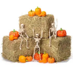 Glikceil Mel-glikceil-1761 18 Pcs Halloween Decorative Straw Bale Set Include 15.7 Inch Full Bo