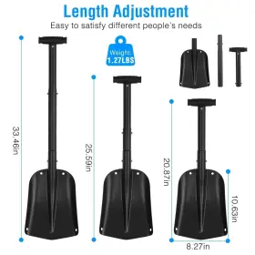 Gpct3678 Global Phoenix Portable Aluminum Snow Shovel Lightweight Adjustable Length For Camping #2