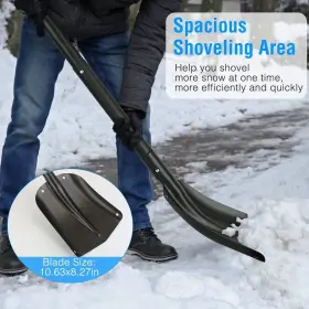 Gpct3678 Global Phoenix Portable Aluminum Snow Shovel Lightweight Adjustable Length For Camping #3