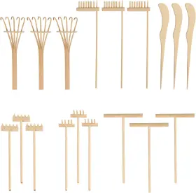 Gniemckin 705353230844 24 Pcs Diy Sand Zen Garden Tools Mini Rake Sets For Serenity And Spi