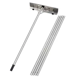 Gnl Recsports 768619486867 20 Feet Aluminum Snow Rake With 25.5 Inch Blade 5 Extension Tubes And Anti-skid