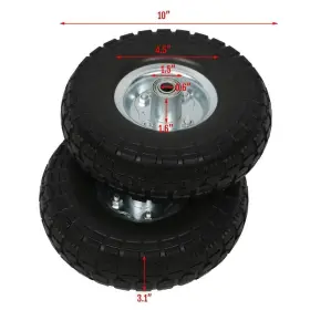 Go2buy 916252400076 4 Pcs 10-inch Solid Rubber Tyre Wheels For Garden Utility Wagon Cart Trolley #2