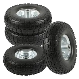 Go2buy 916252400076 4 Pcs 10-inch Solid Rubber Tyre Wheels For Garden Utility Wagon Cart Trolley