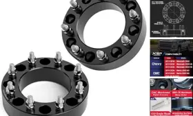 6082kt Goldenlion Ksp 2 Inch 8x180 Wheel Spacers For 2011-2024 Chevy -8x180-2pcs Black