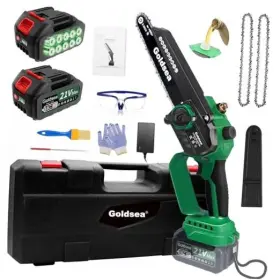 8c85 Goldsea Mini Chainsaw Cordless 8 Inch Electric Hand Chain Saw With 2 Pack