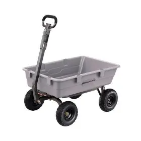 Gorilla Carts 722571011048 800 Pound Capacity Heavy Duty Poly Yard Dump Utility Cart Gray