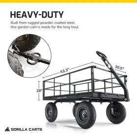 Gorilla Carts 722571011086 Cart 9 Cubic Feet Heavy Duty Steel Utility Wagon Black For Parts #3