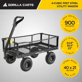 Gcg-900-u-c Gorilla Carts Cart Gcg-900 Steel Utility Wagon Gray 900 Lb Capacity For Parts #3