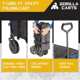 Gcsw-7pb Gorilla Carts 7 Cubic Ft Foldable Utility Beach Wagon Without Versized Bed For Parts #2
