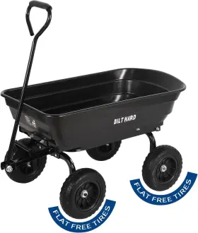 Gor6ps Gorilla Carts Bilt Hard Poly Garden Dump Cart Camping Wagon 600 Lb Capacity