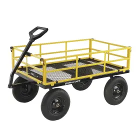 Mogcg-3452 Gorilla Carts 1500 Lb Black Steel Utility Cart Mesh Deck 16 Inch Wheels Atv Heavy Duty Lawn Wagon