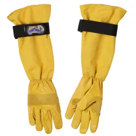 Gorilla Easy Connect 614486442621 Gardening Gloves Lightweight Tough Heavy Duty Long Sleeve Leather Pruning Glo