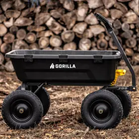 Gcg-9nf Gorilla Carts 9 Cu Ft Heavy Duty Poly Dump Cart With No Flat Tires 1400 Lb Cap