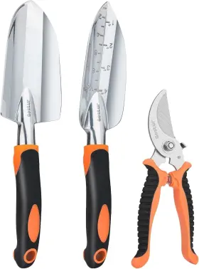 Gostur 689911870003 Garden Tool Set 3pcs Sturdy Gardening Hand Tools Kit Trowel/shovel Transplanter