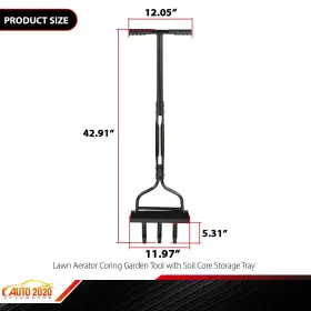 Yl20241220-9 Grandorange 42 Inch Lawn Aerator Coring Garden Tool With Soil Core Storage Tray #3