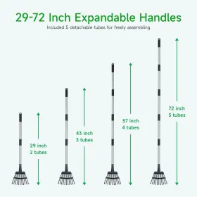 Greatbuddy 741365841753 Adjustable Leaf Rake 8ftft Wide Metal Perfect For Shrub Flower Bed And Sm #2