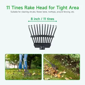 Greatbuddy 741365841753 Adjustable Leaf Rake 8ftft Wide Metal Perfect For Shrub Flower Bed And Sm #3