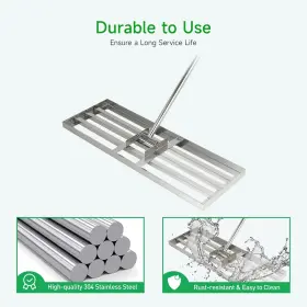 Greatbuddy 741365841951 Lawn Leveling Rake 30ftft X 10 Inch Heavy-duty Stainless Steel Tool #3
