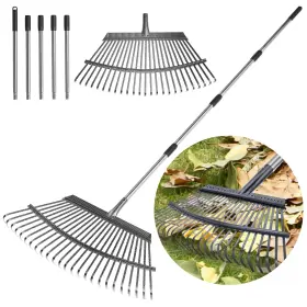 Adjustablerake25tine Greatbuddy 741365842088 Rake For Leaves Heavy Duty 72 Inch Long Expandable Leaf 18 Wide Ga