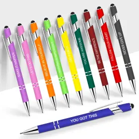 Gmp-10 Greengines 10 Pcs Inspirational Pens - Motivational Ballpoint Bulk With Quotes Styl