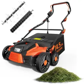 A03-102b Grelawner 15.5 Amp 16-inch Dethatcher And Scarifier Lawn With Foldable Desi