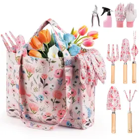 Gr007 Grenebo Gardening Tools 10-piece Gift Set For Women Rust-proof And Heavy-du