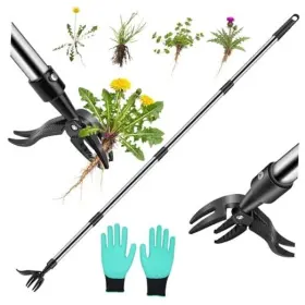 Bacaoqi-001 Griactrl Weeding Puller Tool - Adjustable Upright Weeder 4 Claw Long-handled