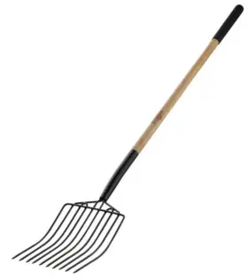 Yn-f-039l Groundwork 10.5in Carbon Steel Bedding Fork With Hardwood Handle 10-tine