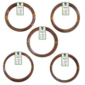 Grow A Bonsai Tree 646223604139 Anodized Aluminum Training Wire 5-size Starter Set With 5 Sizes Brown