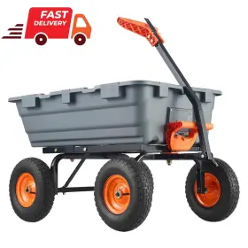 0lytsavz Grvee 800 Lbs Poly Garden Dump Cart Heavy-duty Wagon Utility Wheelbarrow