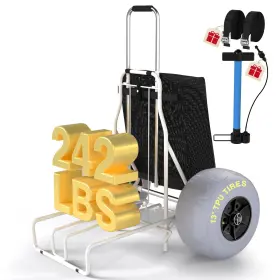 Gugy 671891975557 Beach Cart With 13 Inch Big Balloon Wheels For Sand 242lbs Loading Capacity Lig