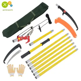 Gurdtopo Opp2097581 Manual Pole Saw Extendable Tree Pruner 27 Ft Fiberglass Hook Knife Yellow