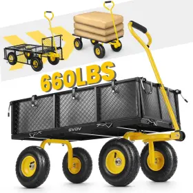 Gvdv 331698277223 Heavy Duty Steel Garden Cart With Liner 660lbs Capacity 3 Cu Ft 10 Inch
