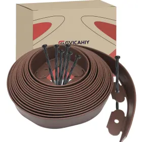 Brown-66 Gvicahiy 2in 66ft Landscape Edging With 120 Stakes No Dig Garden For Lawn E