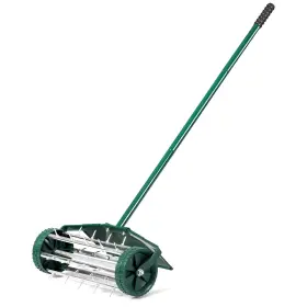 Gm1272 Gymax Lawn Aerator Rolling With Fender Anti-slip Handle And Tine Spikes Pu