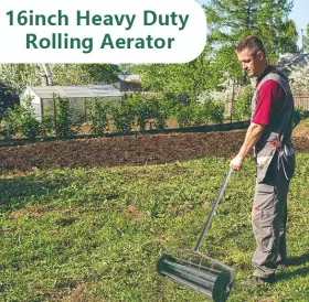 Gt2980 Gymax New Rolling Garden Lawn Aerator Roller Home Grass With Steel Handle